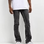Black Denim Ninth Hall Stacked Flare Jeans