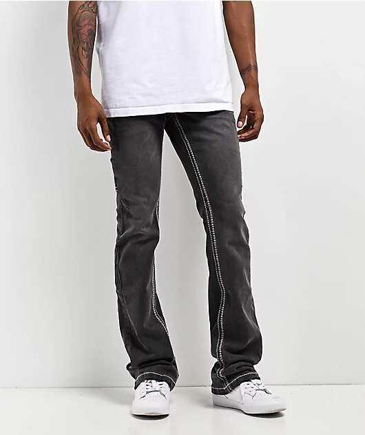 Black-Denim-Ninth-Hall-Stacked-Flare-Jeans Black Denim Ninth Hall Stacked Flare Jeans