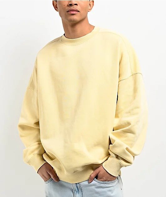 Fundamentals-Ninth-Hall-Tan-Boxy-Crewneck-Sweatshirt Fundamentals Ninth Hall Tan Boxy Crewneck Sweatshirt