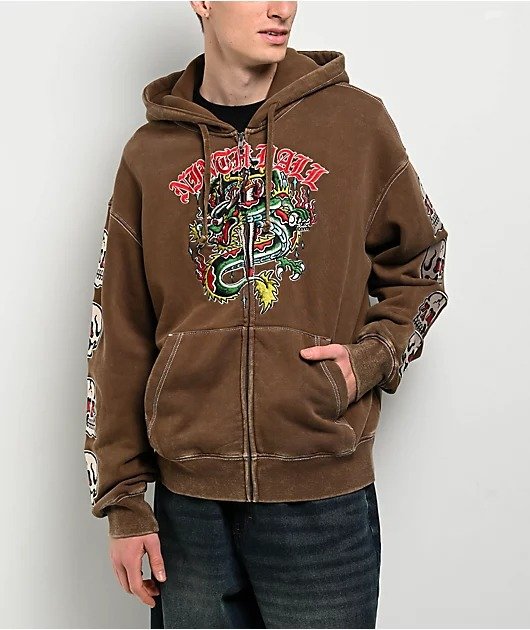 Ninth-Hall-Dragon-Fire-Brown-Hoodie Ninth Hall Dragon Fire Brown Hoodie