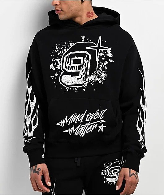 Ninth-Hall-Flame-Boxy-Hoodie-in-Black Ninth Hall Flame Boxy Hoodie in Black