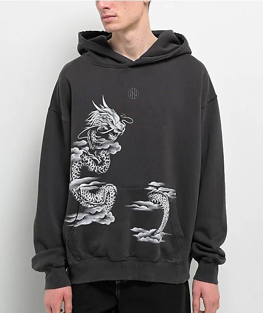 Ninth-Hall-Fundamentals-Airbrushed-Dragon-Hoodie-Black Ninth Hall Fundamentals Airbrushed Dragon Hoodie Black