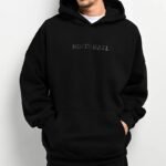 Ninth Hall Fundamentals Logo Black Washed Oversized Hoodie
