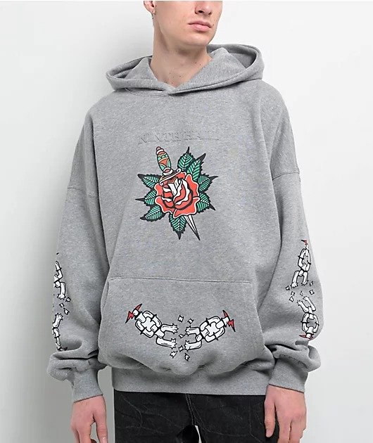 Ninth-Hall-Fundamentals-Tattoo-Flash-Hoodie-Grey Ninth Hall Fundamentals Tattoo Flash Hoodie Grey