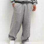 Ninth Hall Logo Grey Oversized Open Hem Sweatpants
